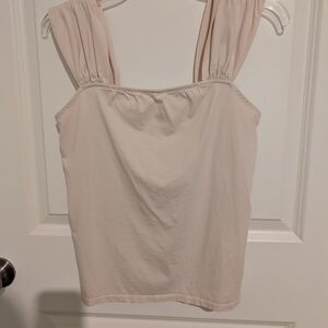 LOFT Pink Ruched Sleeveless Tank Top